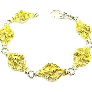 LAGOS Stunning Torsade 18K Yellow Gold Sterling Silver Link Bracelet